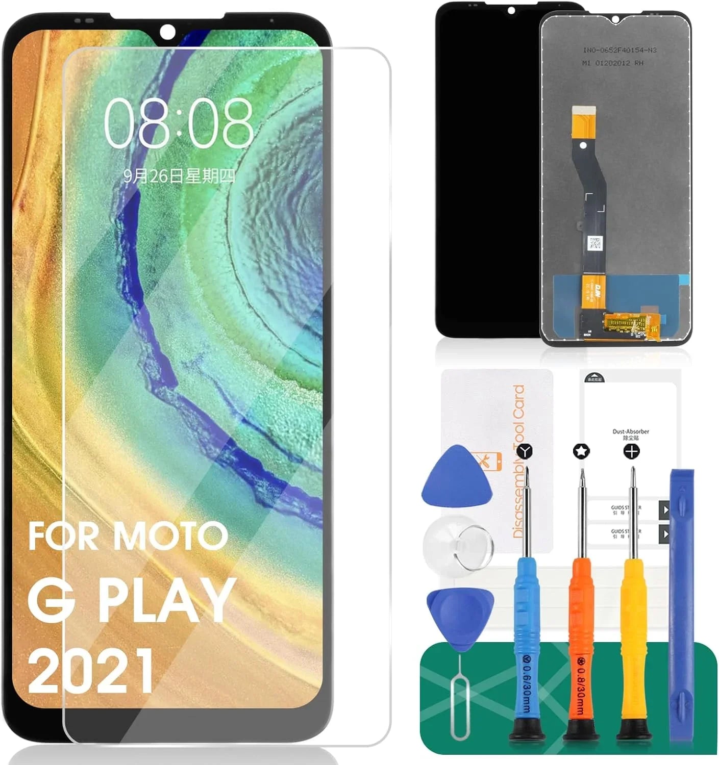 Screen Replacement for Motorola Moto G Play 2021 XT2093 XT2093-3 XT2093-6 XT2093-7 XT2093DL 6.5‘’  Display Touch Digitizer Assembly Glass Repair(Black)