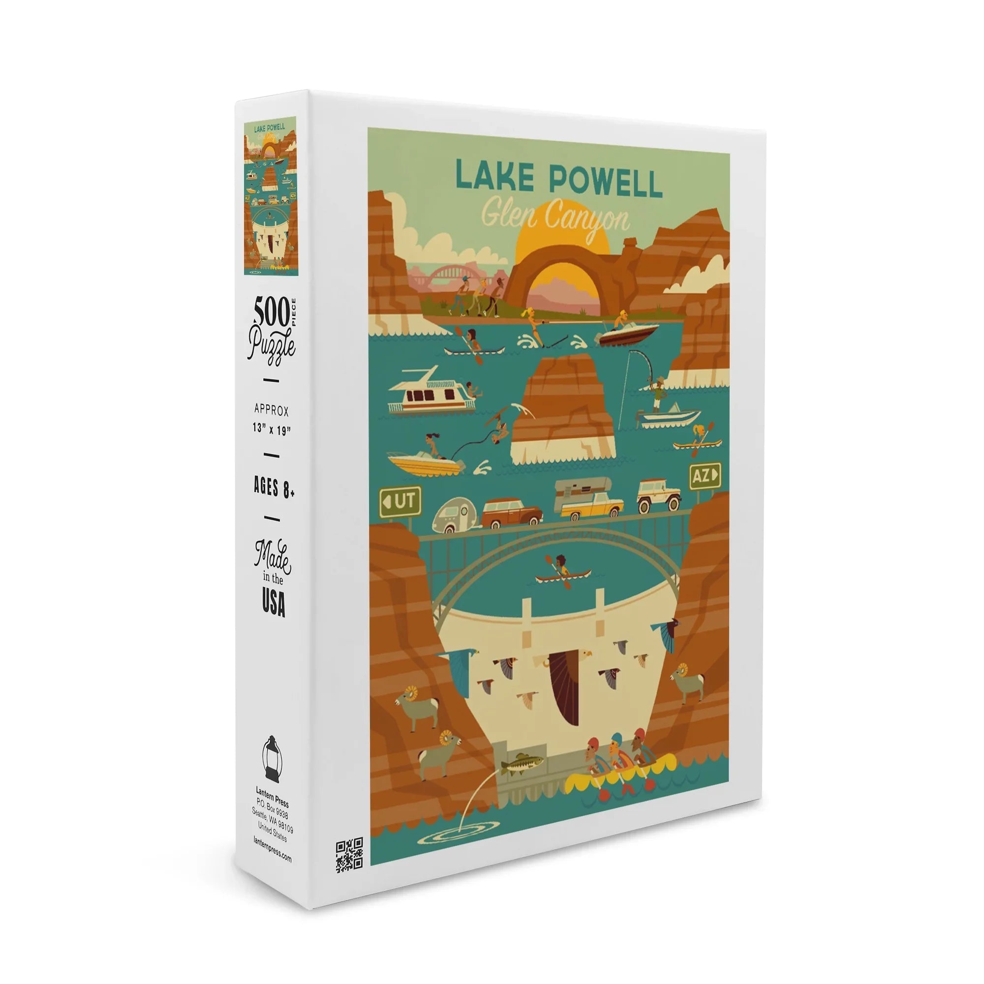 Lake Powell, Arizona, Glen Canyon Dam, Geometric (19x27 inches, Premium 500 Piece Jigsaw Puzzle for Adults and Family, Made in )