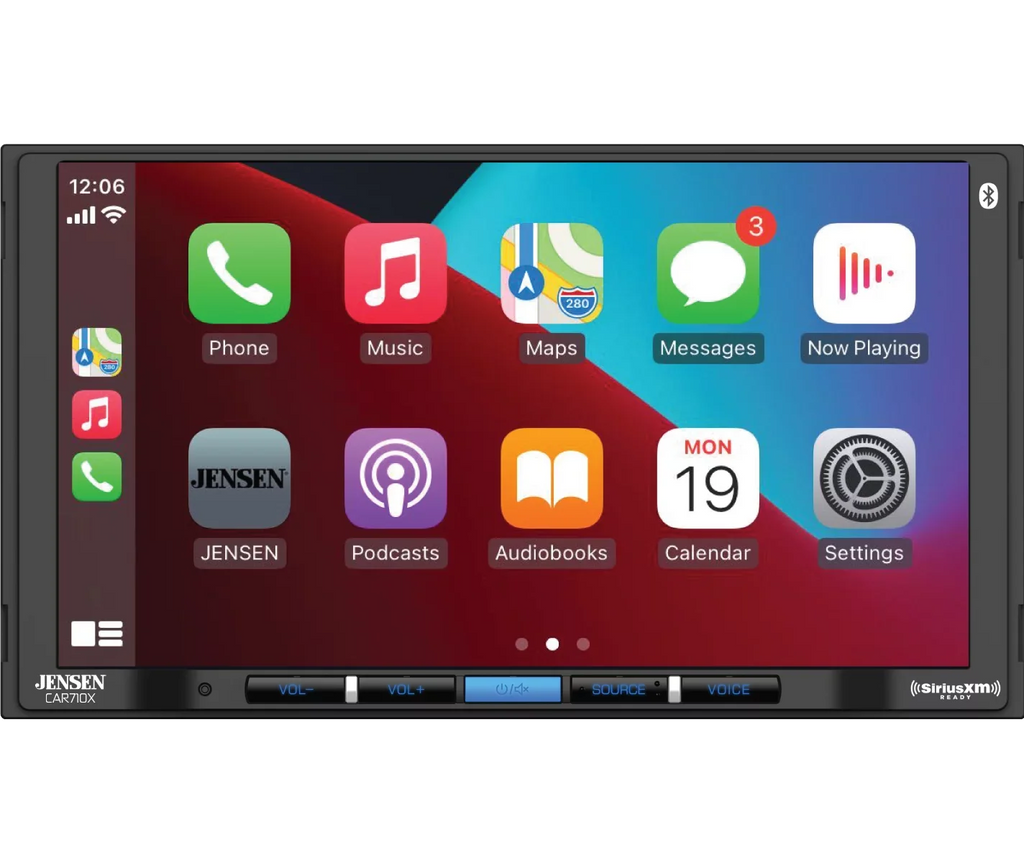 Jensen CAR710X 7” Mechless Multimedia Receiver with Apple CarPlay l Android Auto l SiriusXM-Ready l Built-in Bluetooth l 240 Watts  Power (60W x 4)