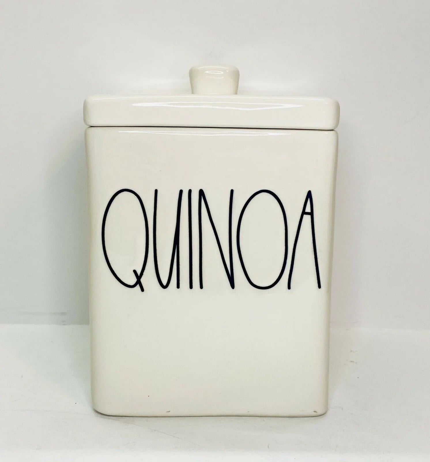 Rae Dunn by Magenta   Letter Ceramic Square Canister with Lid