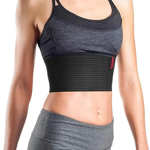 6.25" Broken Rib Brace Unisex - Elastic Chest Wrap Comppression Support Belt - Rehabilitation of Cracked, Fractured, Dislocated Ribs Post-Surgery Aid Plus Size 3XL Black / ACOX5226--3XL