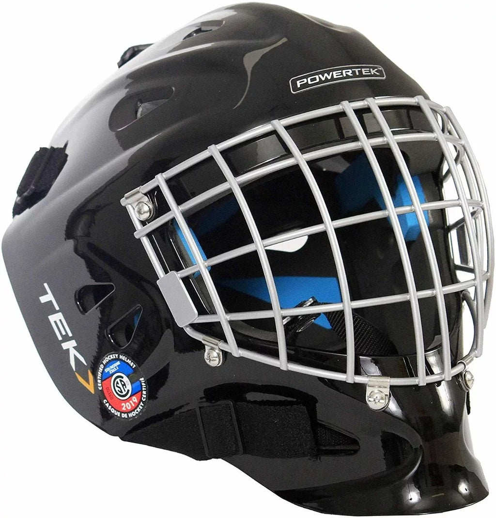 PowerTek V3.0  Ice Hockey Goalie Helmet with Cage Mask,  Approved - Senior