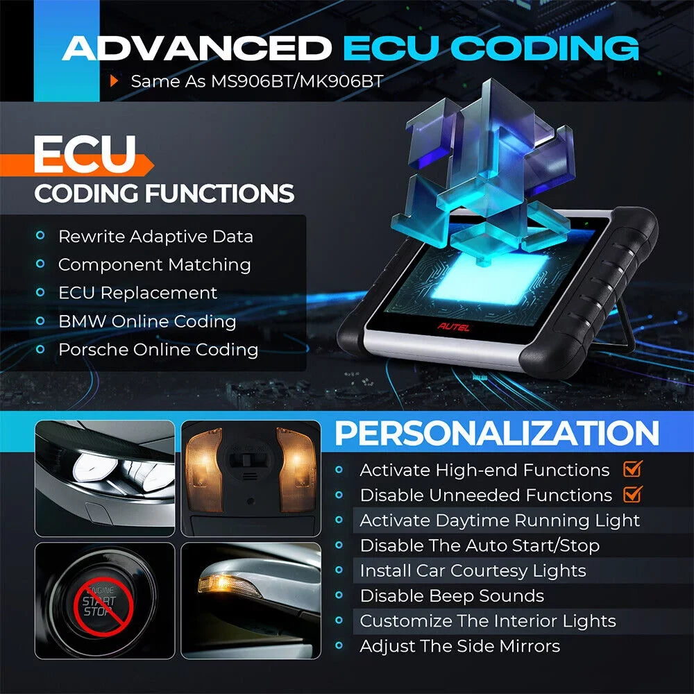 Autel MaxiPRO MP808S Car Diagnostic Scan Tool All System Diagnostics  Coding, Active Test, 30+ Service, 2 Year Free Update
