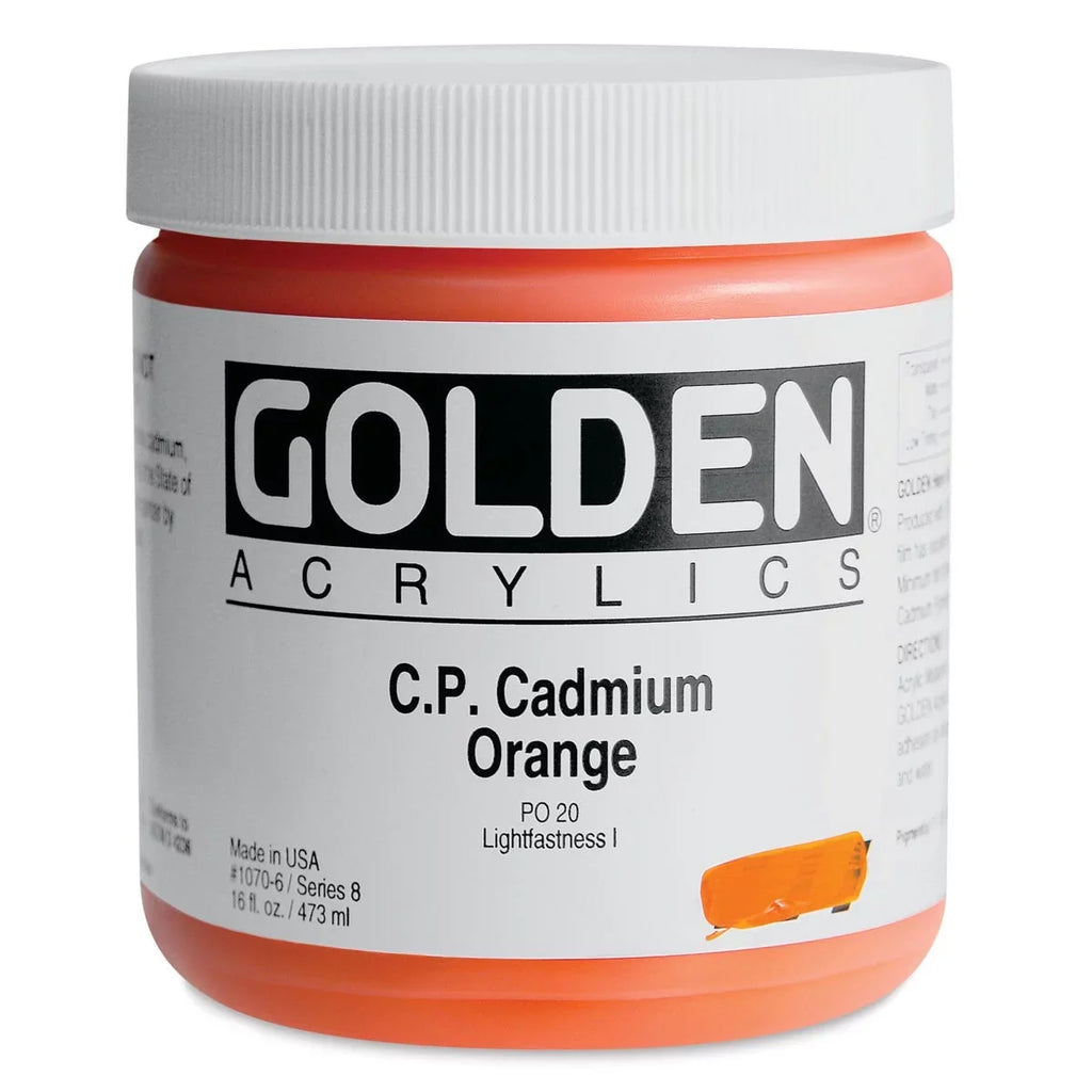 Golden Heavy Body Artist Acrylic, 16 oz, Cadmium Orange