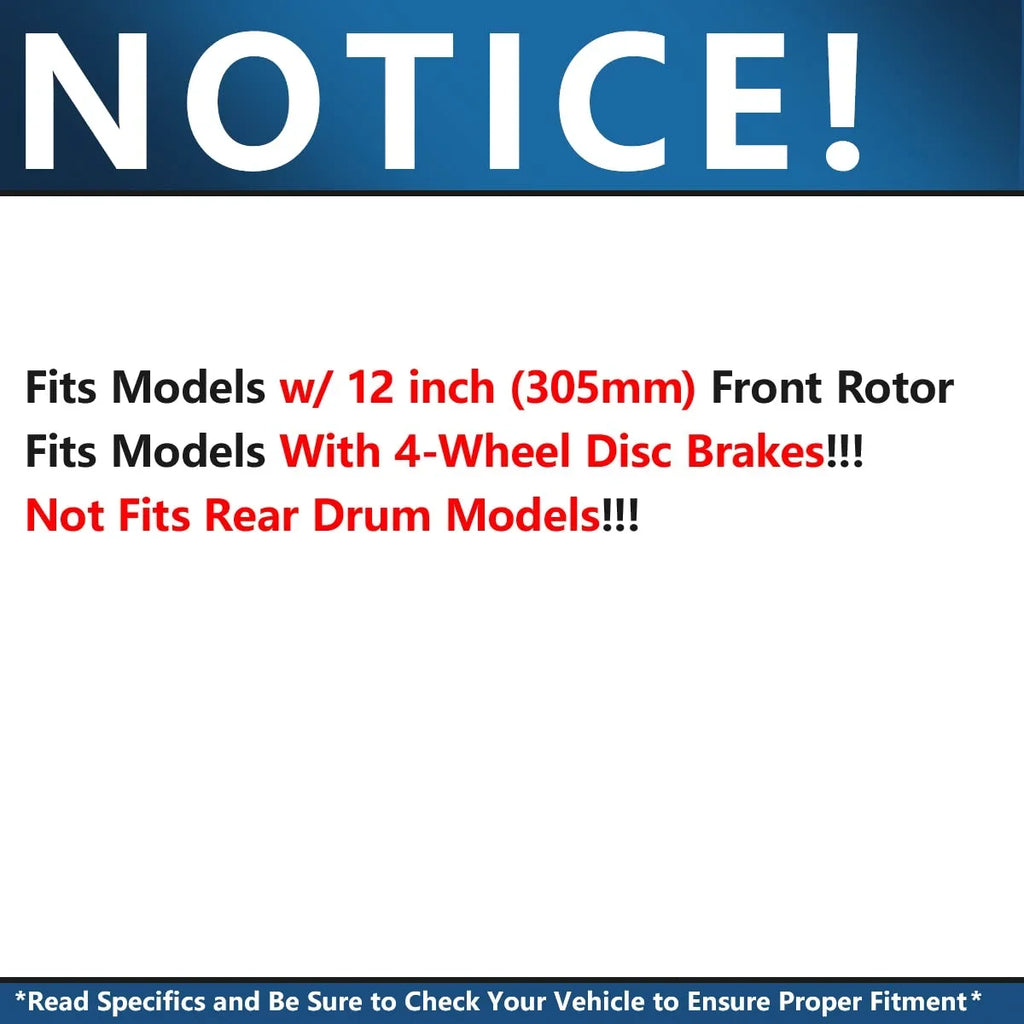 Detroit Axle - Front Brake Kit for Chevy  Suburban Avalanche Express Silverado Sierra Savana 1500 Tahoe Yukon Replacement Disc Brake Rotors Ceramic Brakes Pads: 12" Rotor
