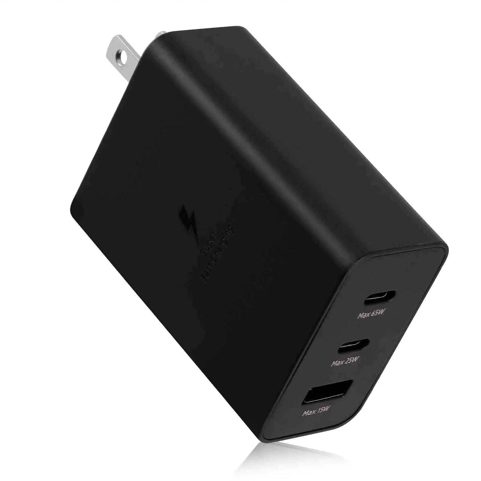 65W Fast Travel Charger with 3 Ports -  & Dual -C - High-Speed Charging for Laptops, Phones vivo Y17/X27 Pro/S1 (China)/X27/iQOO iPhone, Samsung Galaxy, Google Pixel, MacBook, Steam Deck