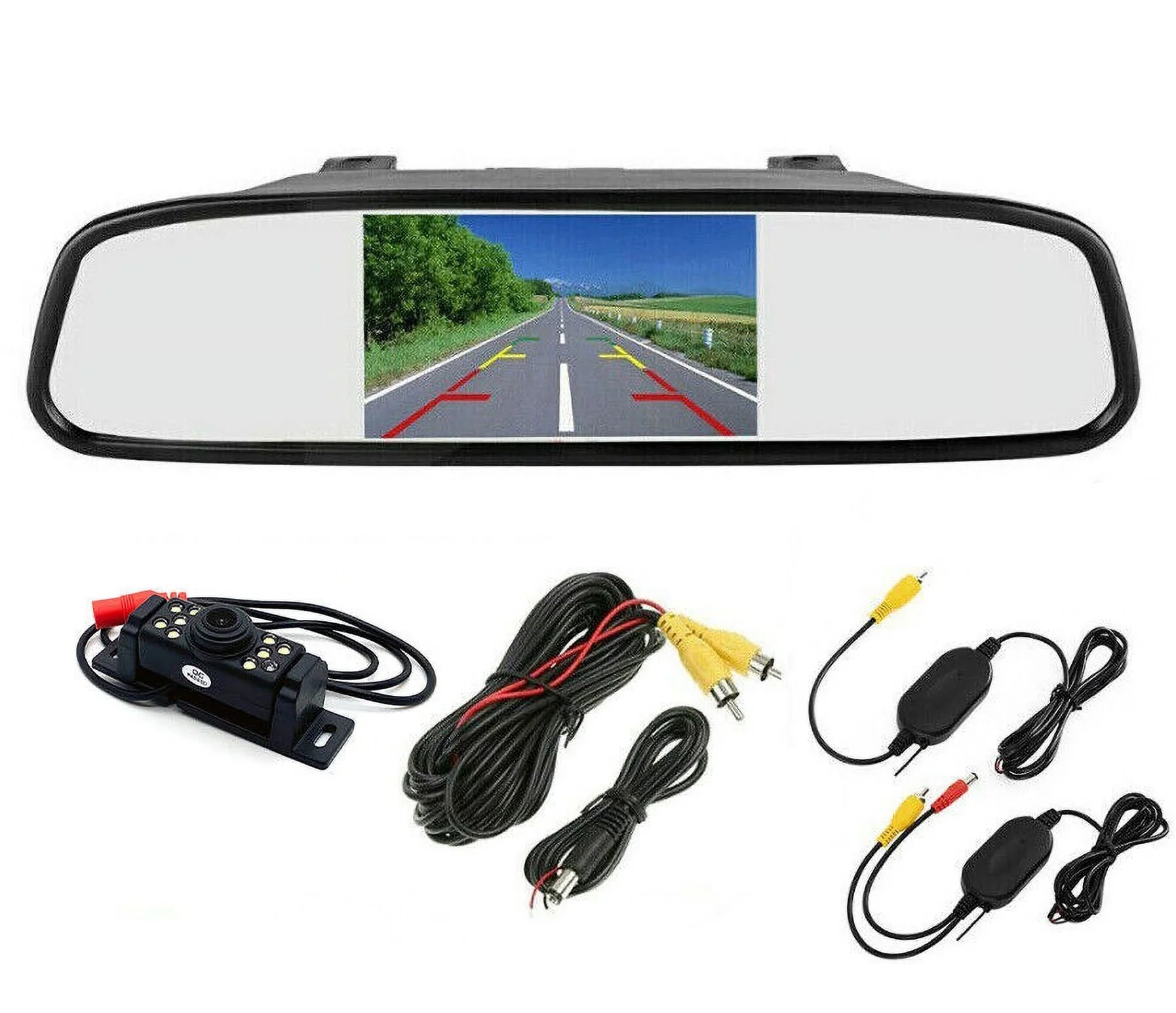 Wireless Car Backup Camera Rear View System  Night Vision + 5" Mirror Monitor