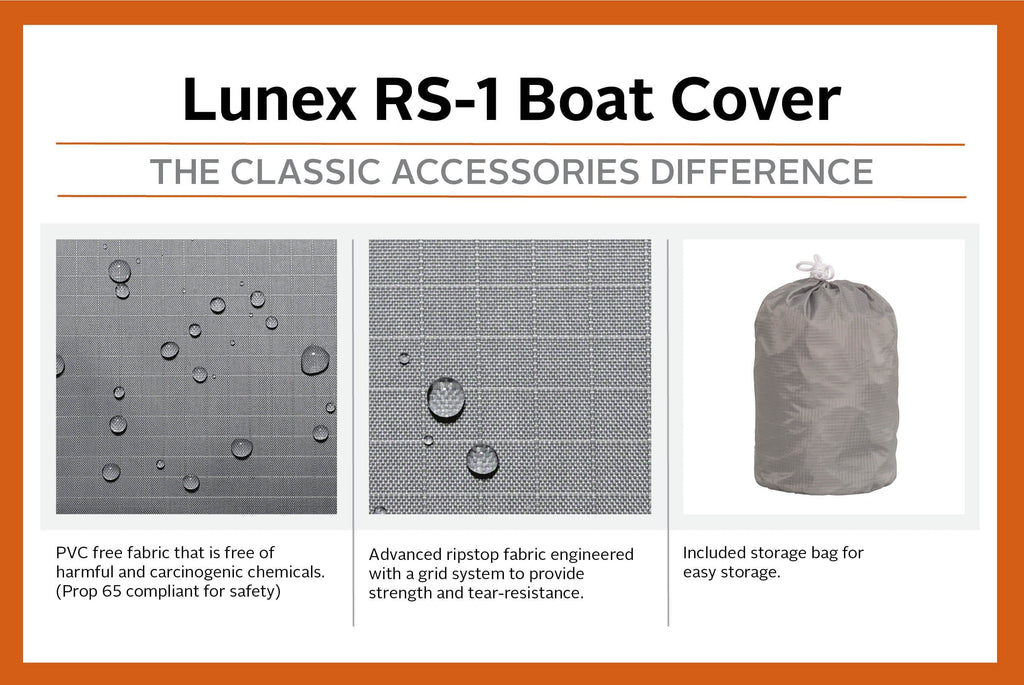 Classic Accessories Lunex -1™ Boat Cover, Fits Boats 16' - 18.5' L x 98" W, Trailerable Boat Cover with All-Weather Ripstop Fabric, Model C