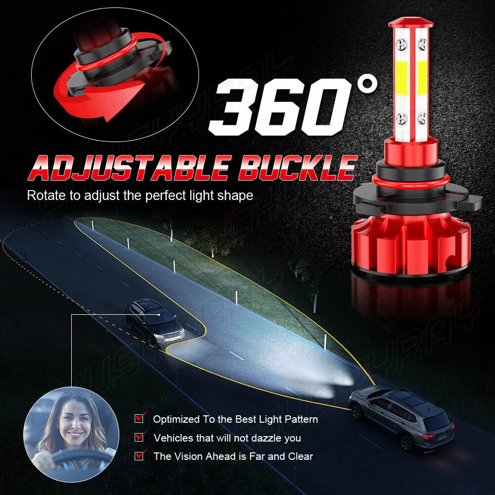6X  High/Low 9005+H7 Headlight H8/H9 Fog Bulb Kit Fit for Mazda -7 2007-2009 2010 2011