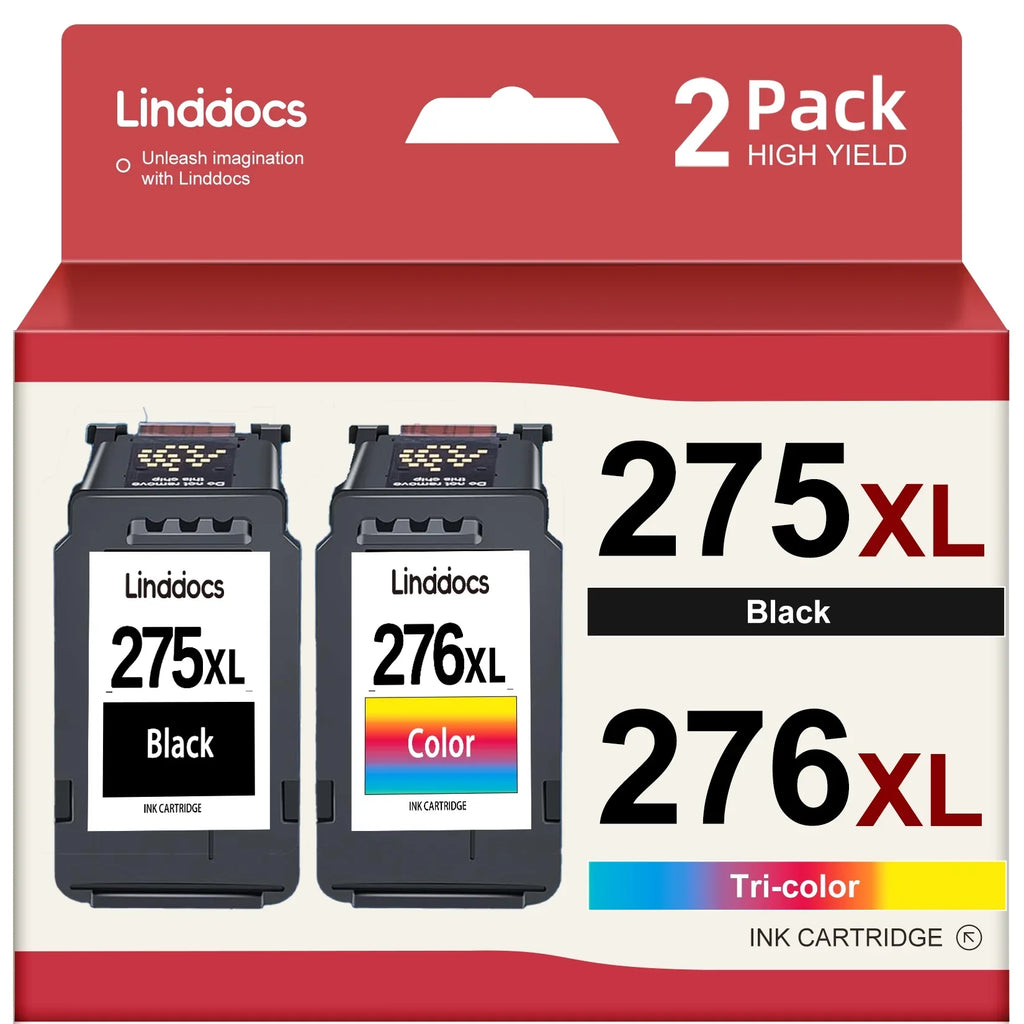 275XL Ink Cartridges for Canon Ink 275 and 276 for  TS3520 TS3522 TS3500 TR4720 TR4700 Printers (2 Pack - Black , Tri-color)