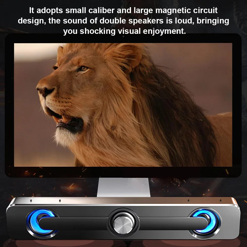GoolRC V-111 Computer Speaker  Wired Powerful Bar Stereo Subwoofer Bass Speaker Surround Sound Box for  Laptop Phone Tablet MP3 MP4