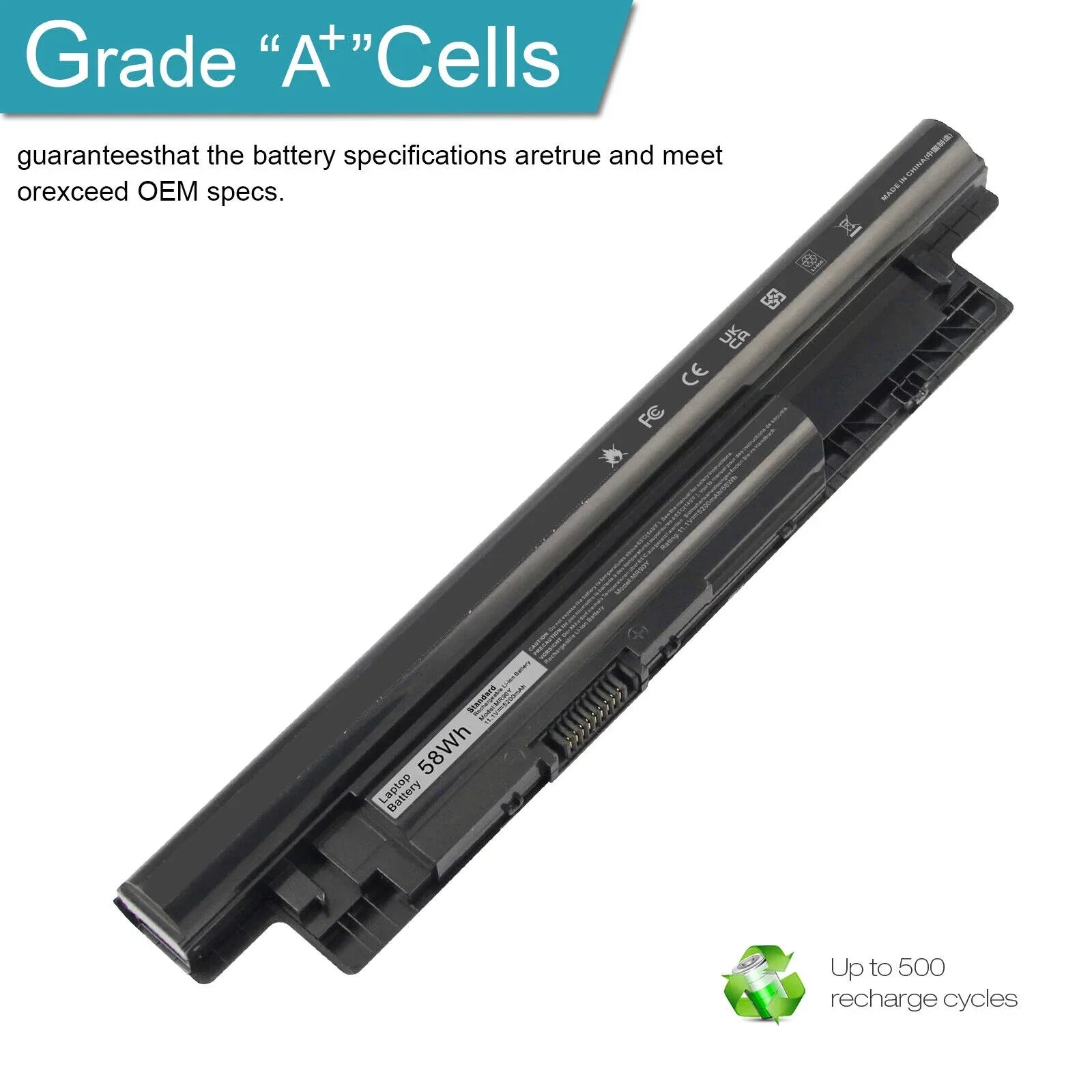 58wh battery for Dell Inspiron 14(3421) 14R(5421) 15R(5521) 15(3521) 17R 5721