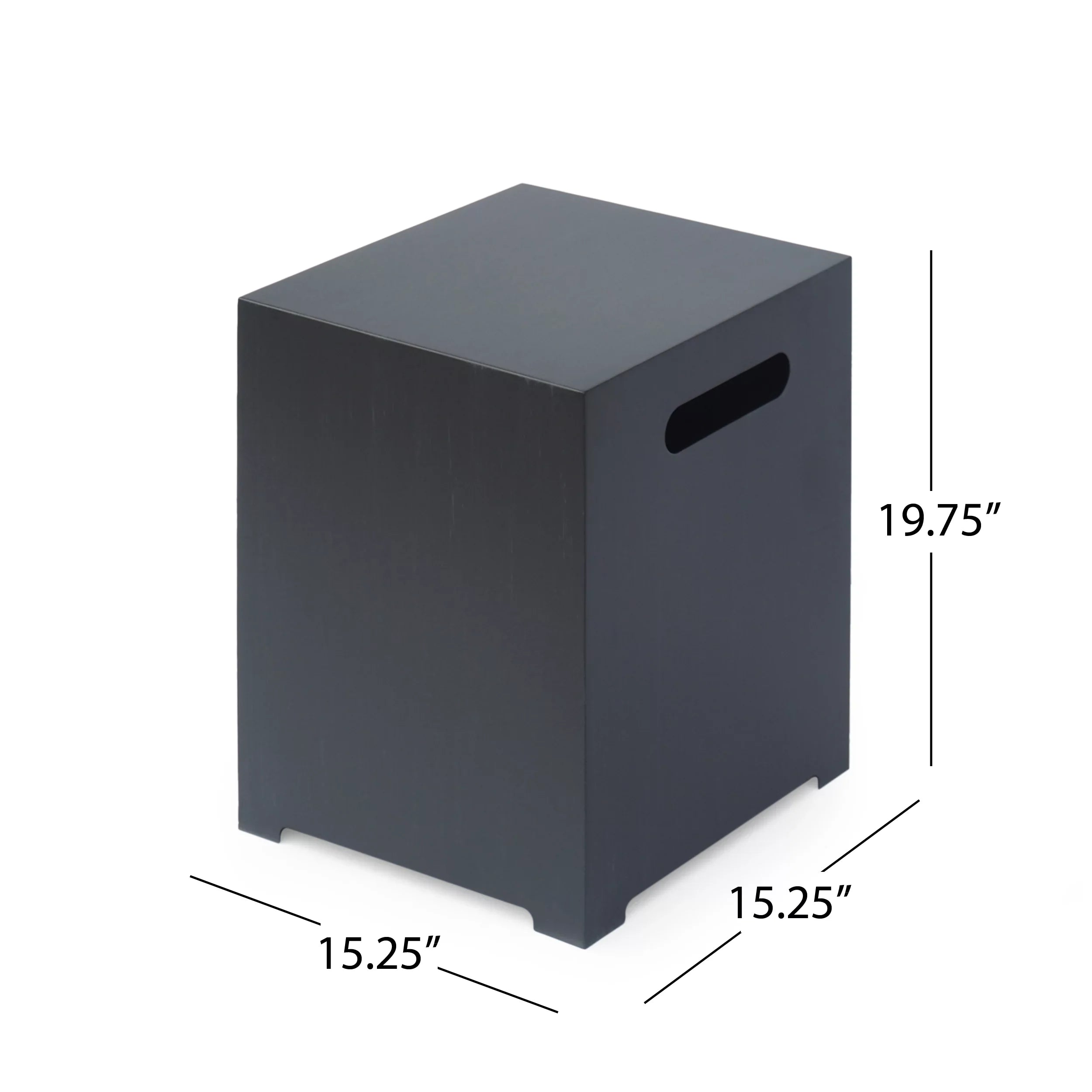 Reign Outdoor Rectangular Iron Gas Fire Pit , Dark Grey