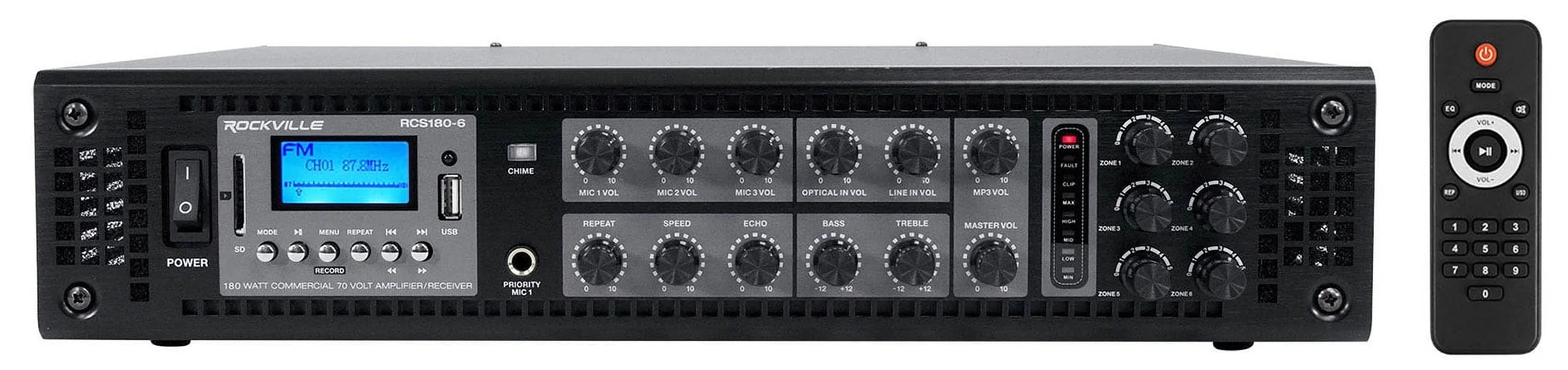 (8)  Control 23-1 White 3" Indoor/Outdoor 70v Commercial Wall Speakers + Amp