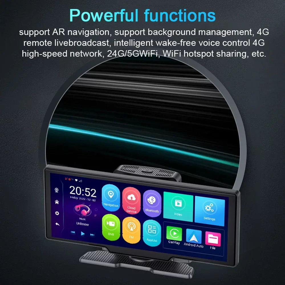 Gecheer Multi-language Dual Lens Car Video Recorder Auto Dash Cam Car  Recorder Night Viewing 10.26in  170 Degree Wide Angle Car Global Positioning System Navigation
