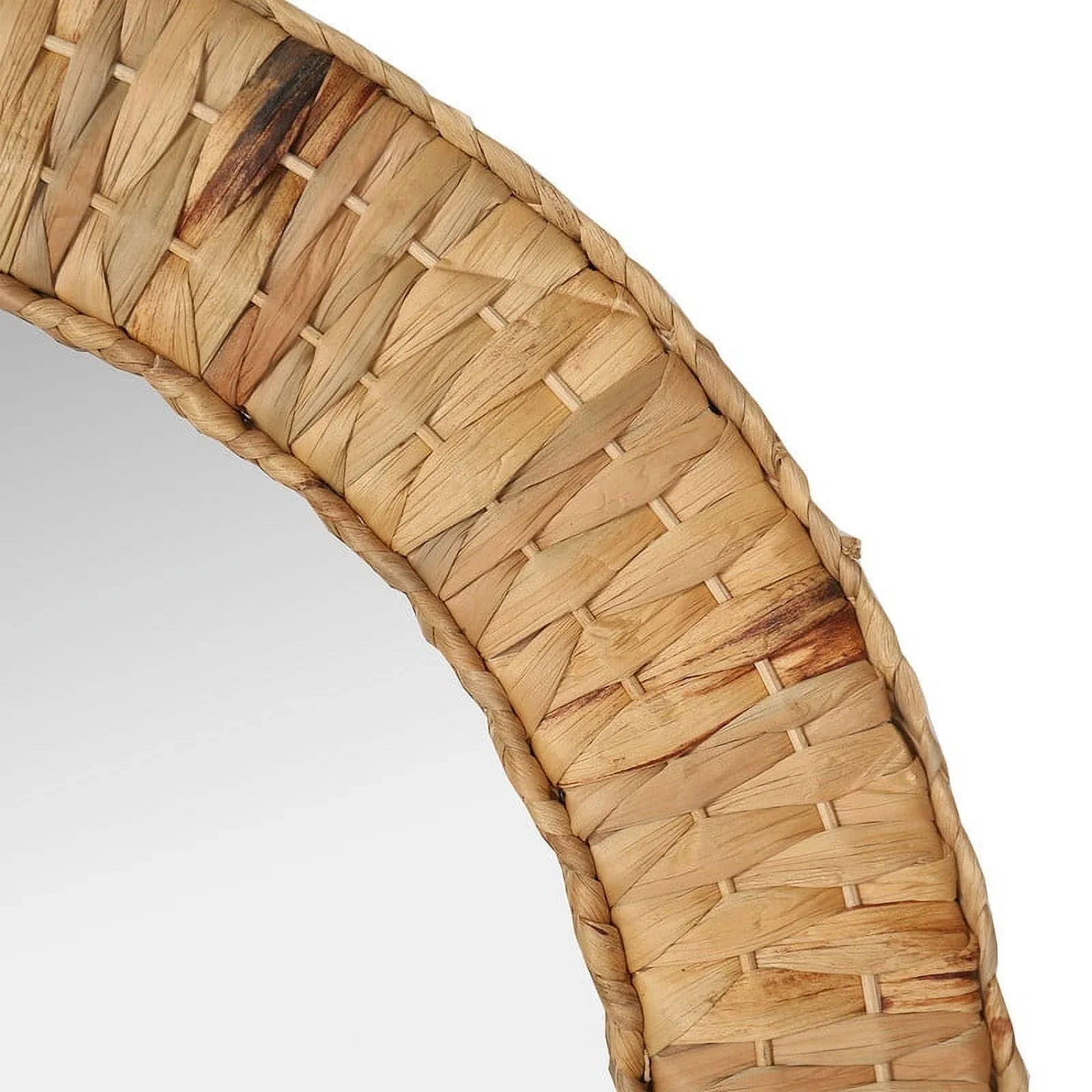 Oasis Grass Oval Rattan Woven Boho Wall Mirror