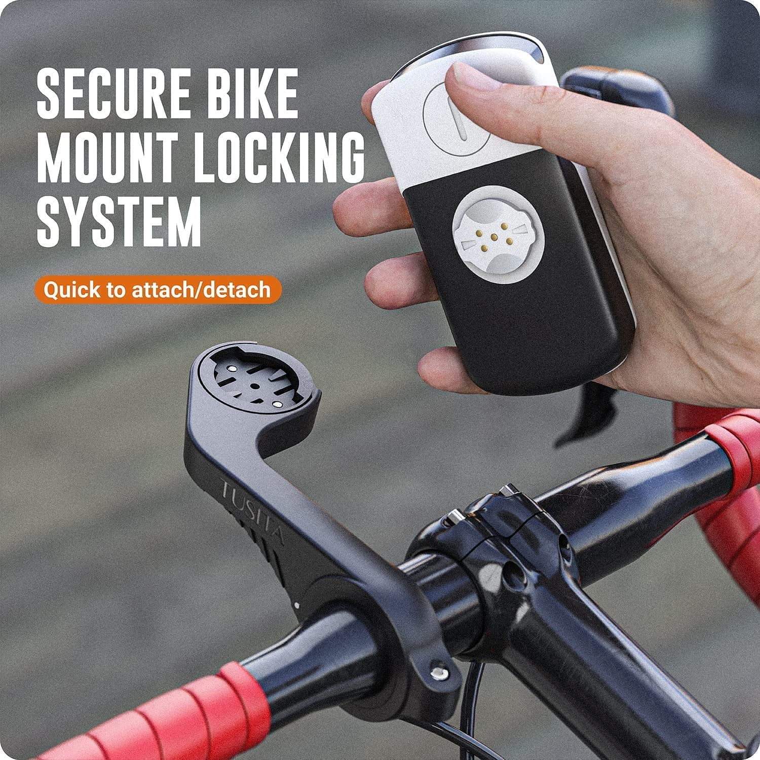 Flush Out Front Mount and Quarter-Turn to Friction Flange Mount Adapter Compatible with Garmin Edge  Bike