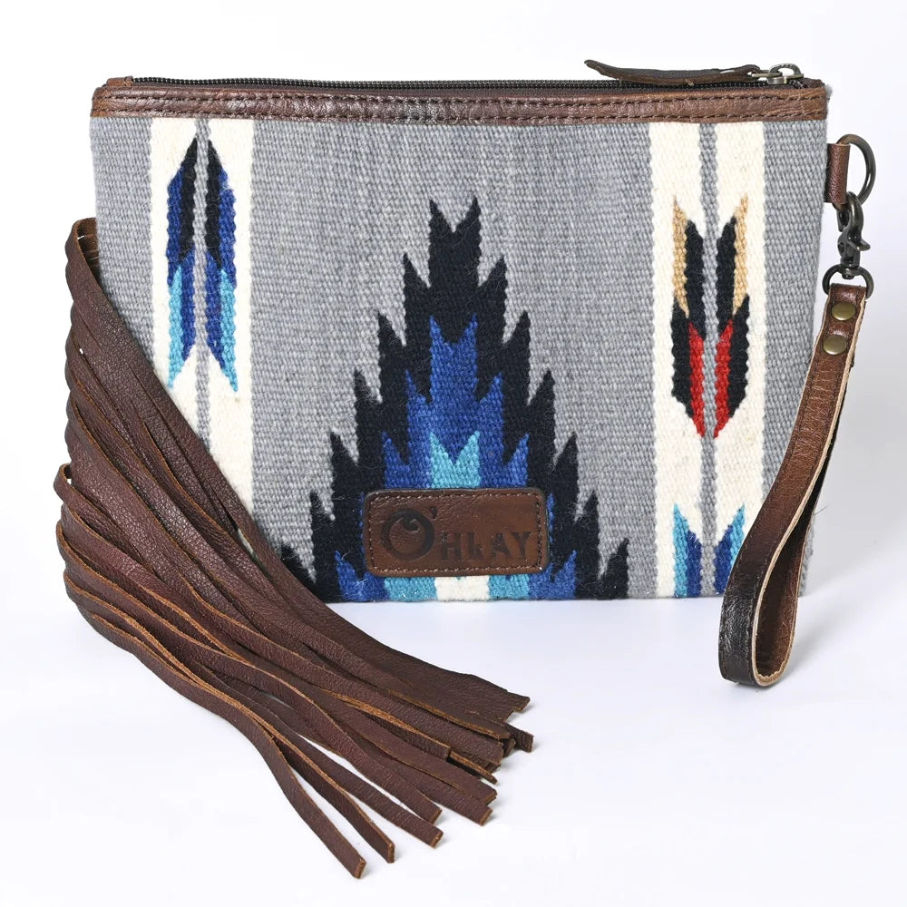Hand Tooled Upcycled Wool  Genuine Leather women bag western handbag purse