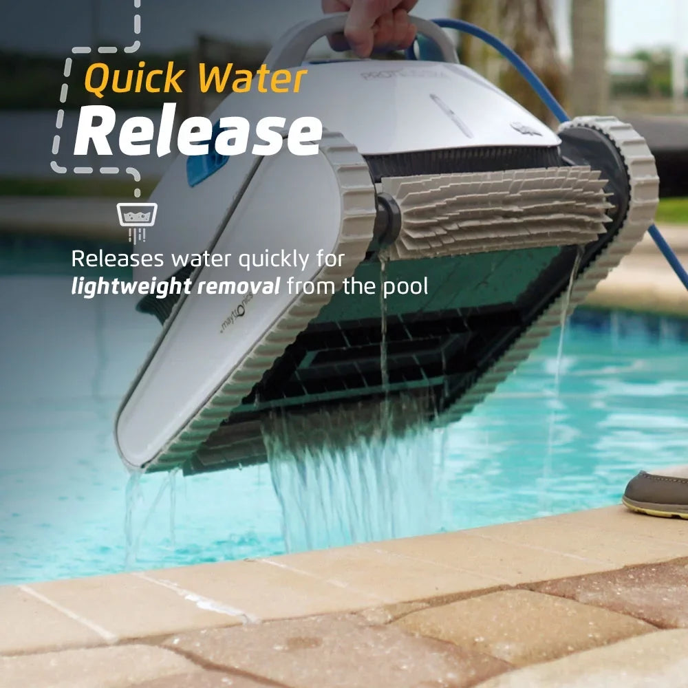 Dolphin Proteus DX4 Robotic Pool Vacuum Cleaner — Wall Climbing Capability — Powerful Waterline Scrubbing — Ideal for All Pool Types up to 50  in Length