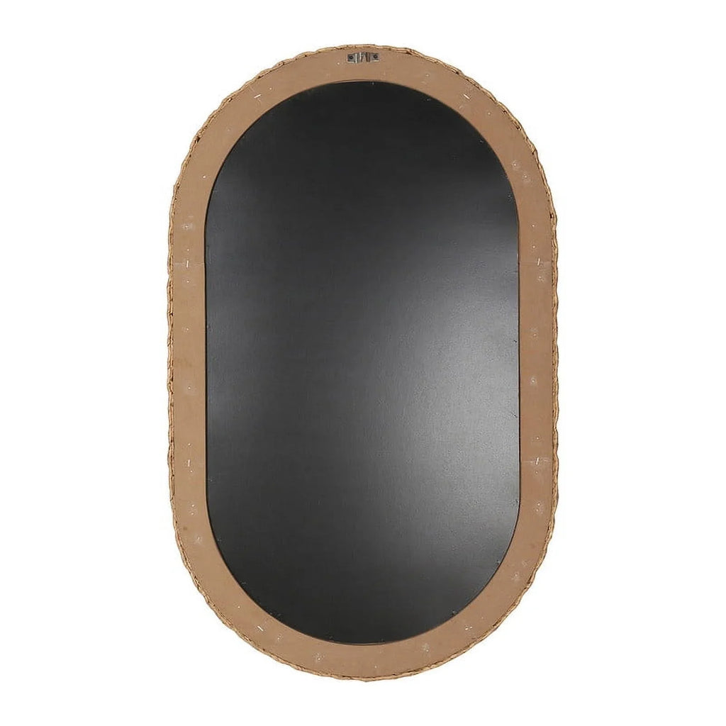 Oasis Grass Oval Rattan Woven Boho Wall Mirror