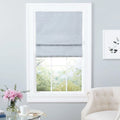 Exclusive Home Montague Trellis Total Blackout Roman Shade, 34"x64", Silver