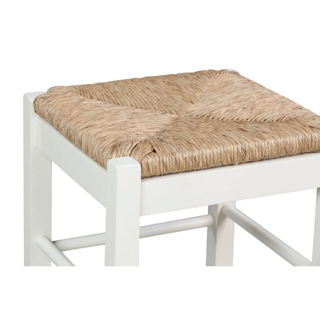 29"  Rush Stool, White