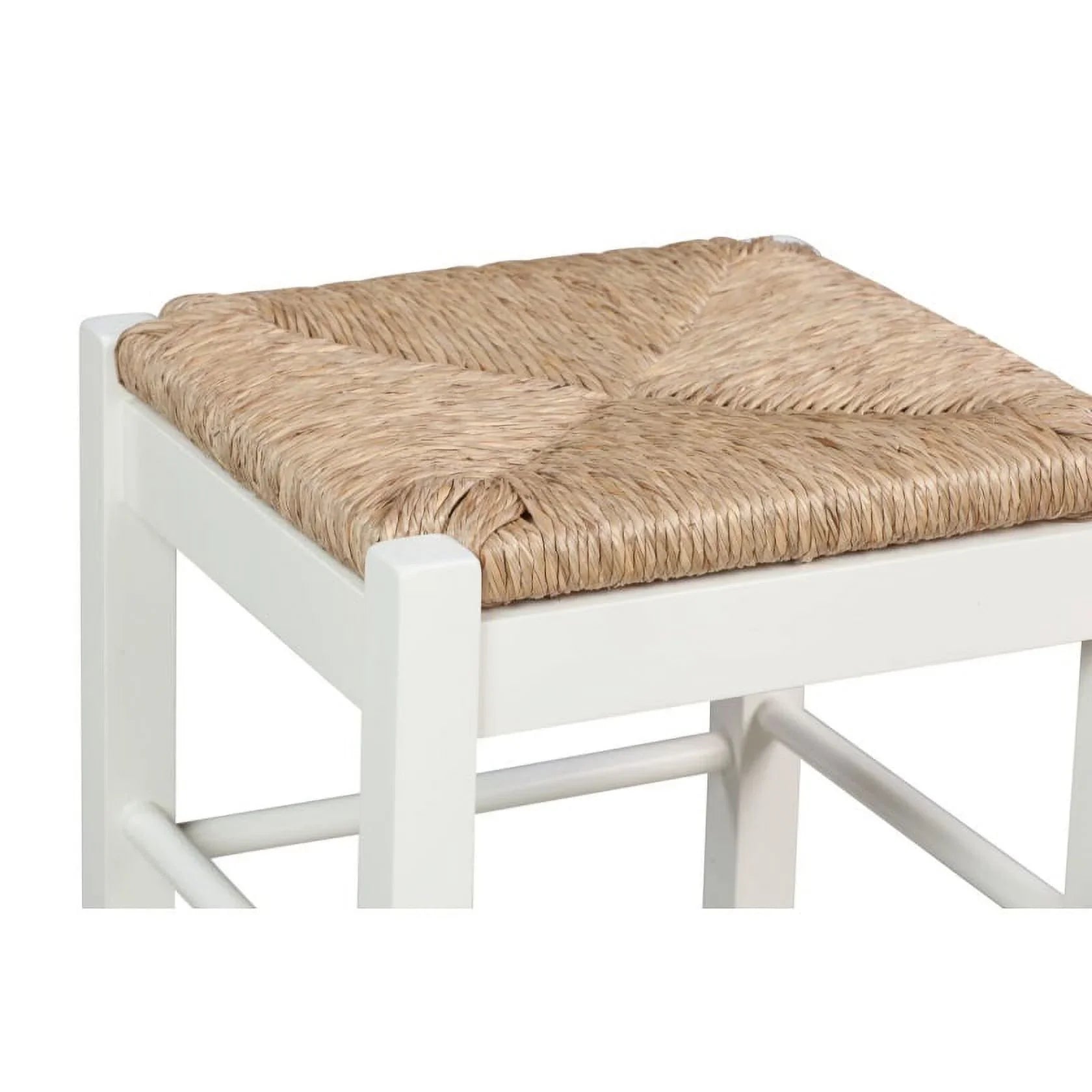 29"  Rush Stool, White