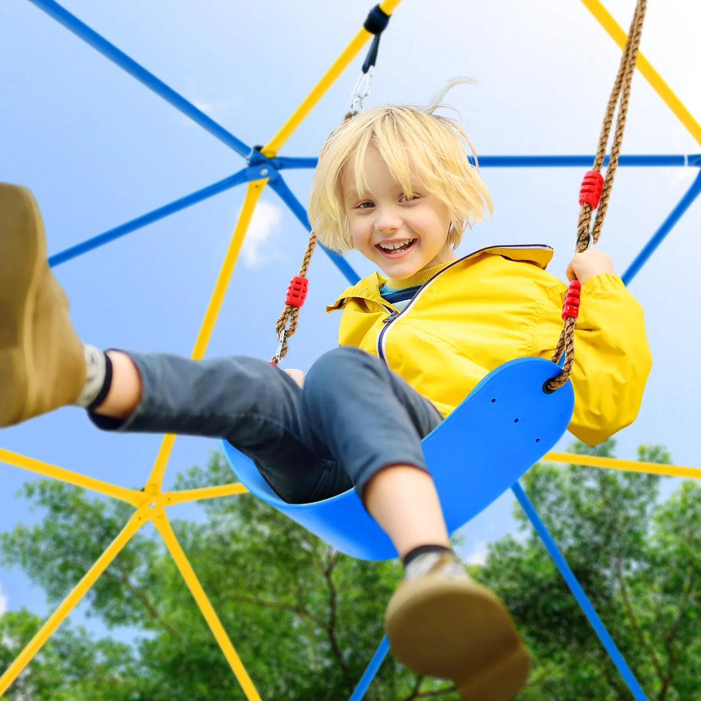 800 lbs Dome Climber with Canopy 10FT Steel Frame Climbing Dome with Swing and Hammock For Kids