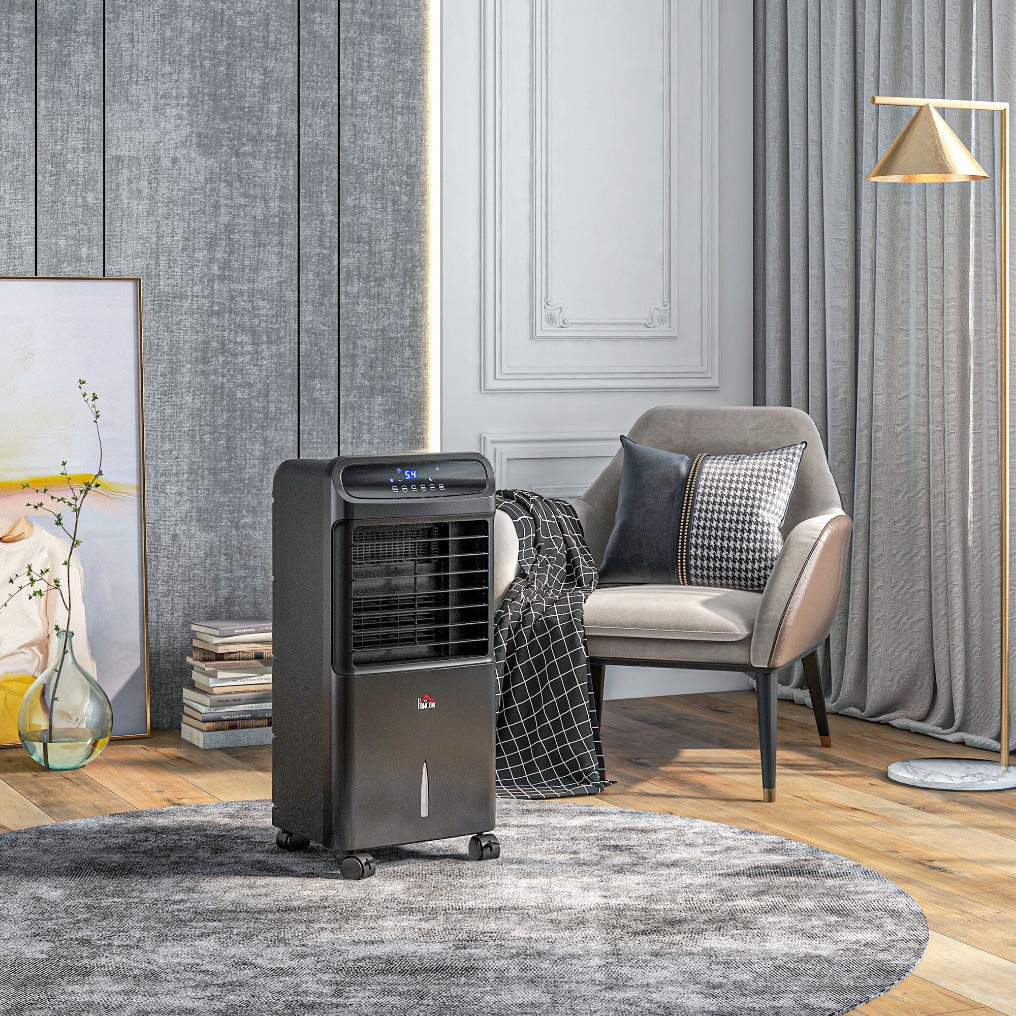 3-In-1 Mobile Evaporative Air Cooler with Remote Oscillating Black