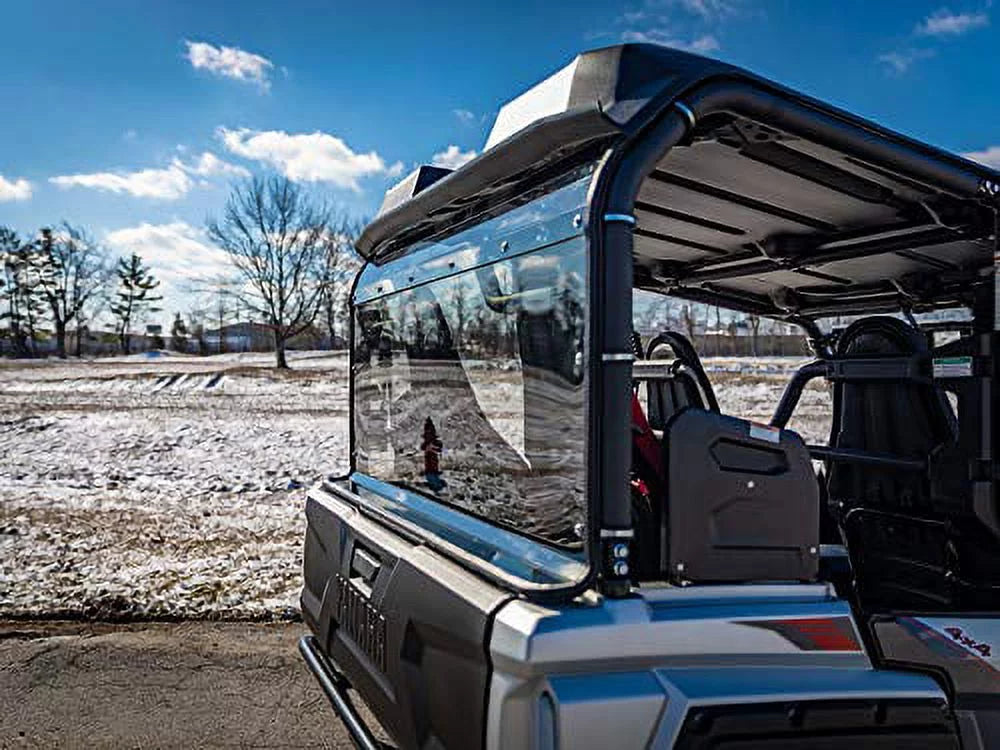 SuperATV Rear  Windshield for 2018+ Yamaha Wolverine X4|Made of 1/4? Lightly Tinted Polycarbonate|250x Stronger Than Glass and 25x Stronger Than Acrylic| Made|-Y--X4-76