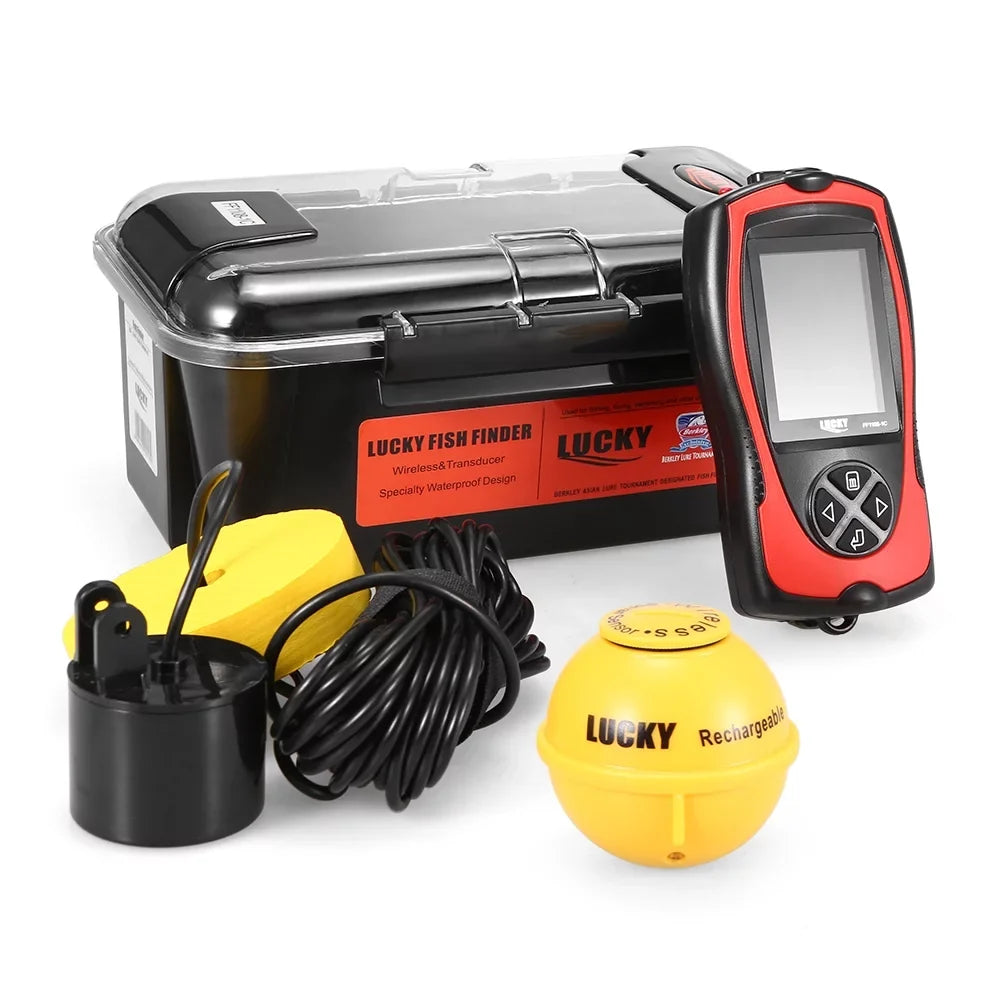 moobody Fish Detector, Portable Depth Finder FF1108，1CLA, 300FT Depth Alarm for Anglers