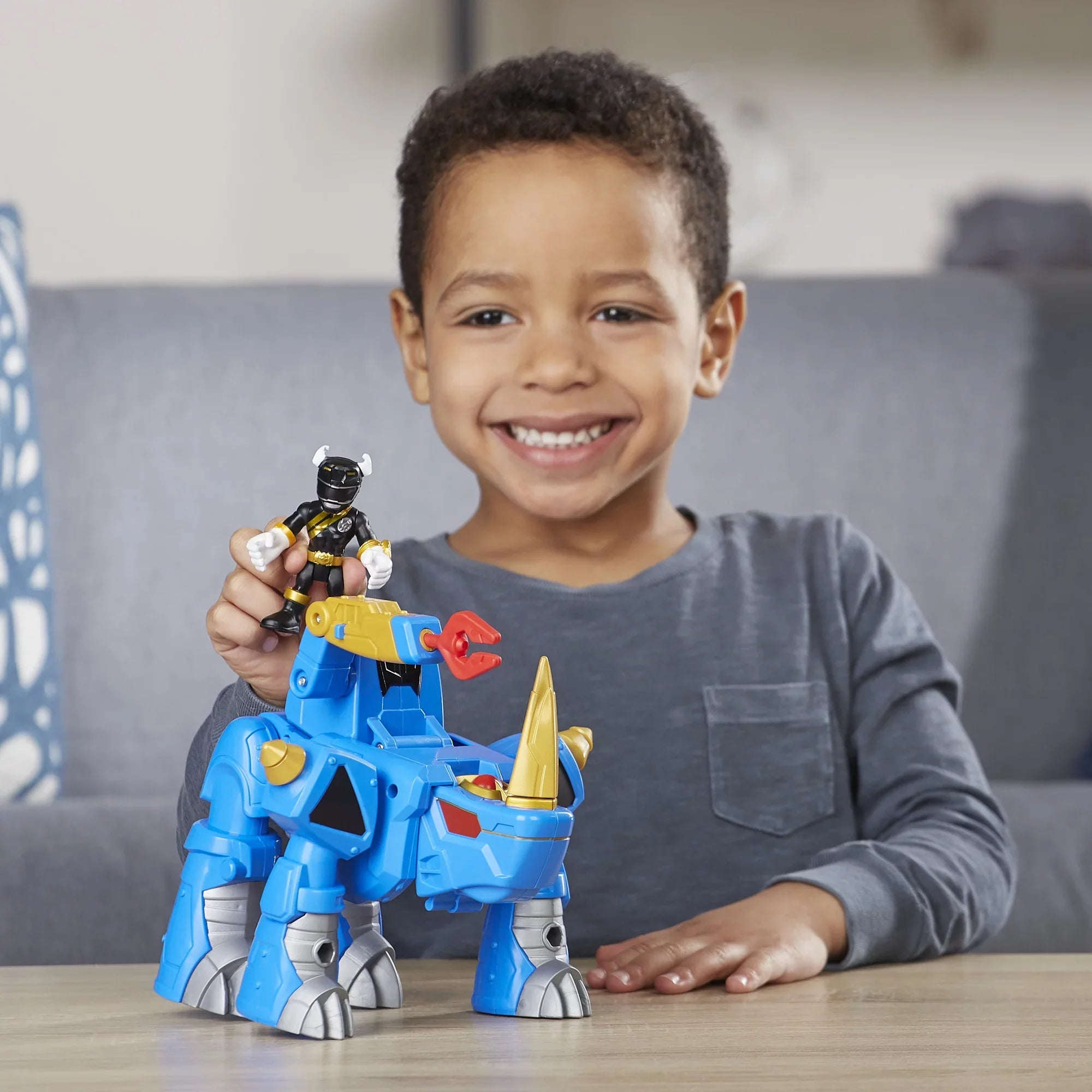 Playskool Heroes Power Rangers Morphin Zords Black Ranger & Rhino Zord
