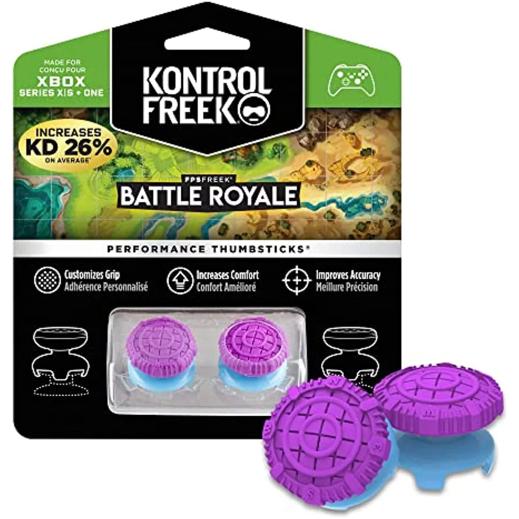 KontrolFreek  Freek Battle Royale for Xbox One and Xbox Series X Controller | Performance Thumbsticks | 2 High-Rise Convex (Domed) | Purple
