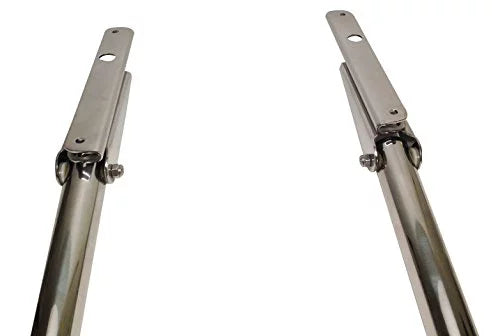 Pactrade Marine Boat Stainless Steel 3 Steps Telescopic Folding Ladder with Rubber Foot Grips