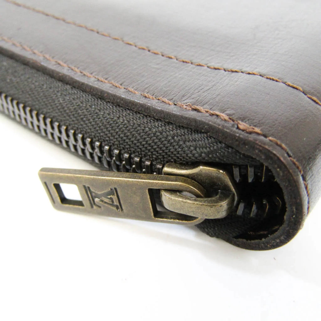 Pre-Owned Louis Vuitton Utah Zippy Organizer M97025 Men's Utah Leather Long Wallet (bi-fold) Coffee (Good)