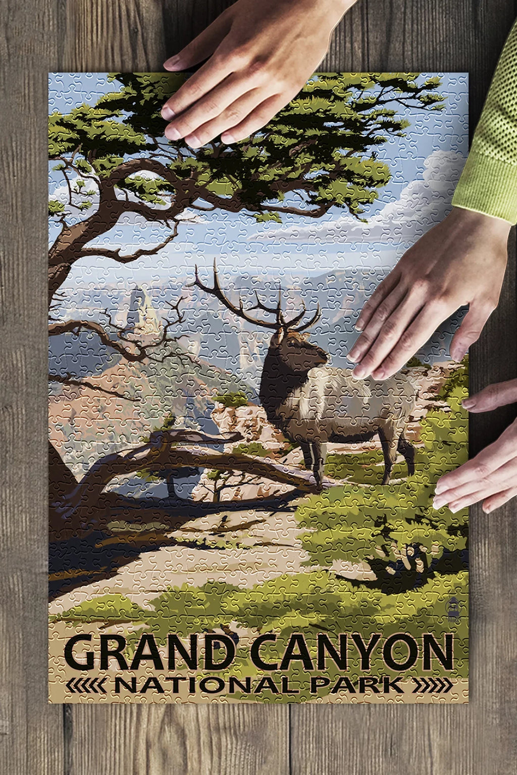 Grand Canyon National Park, Arizona, Elk and Point Imperial (19x27 inches, Premium 500 Piece Jigsaw Puzzle for Adults and Family, Made in )