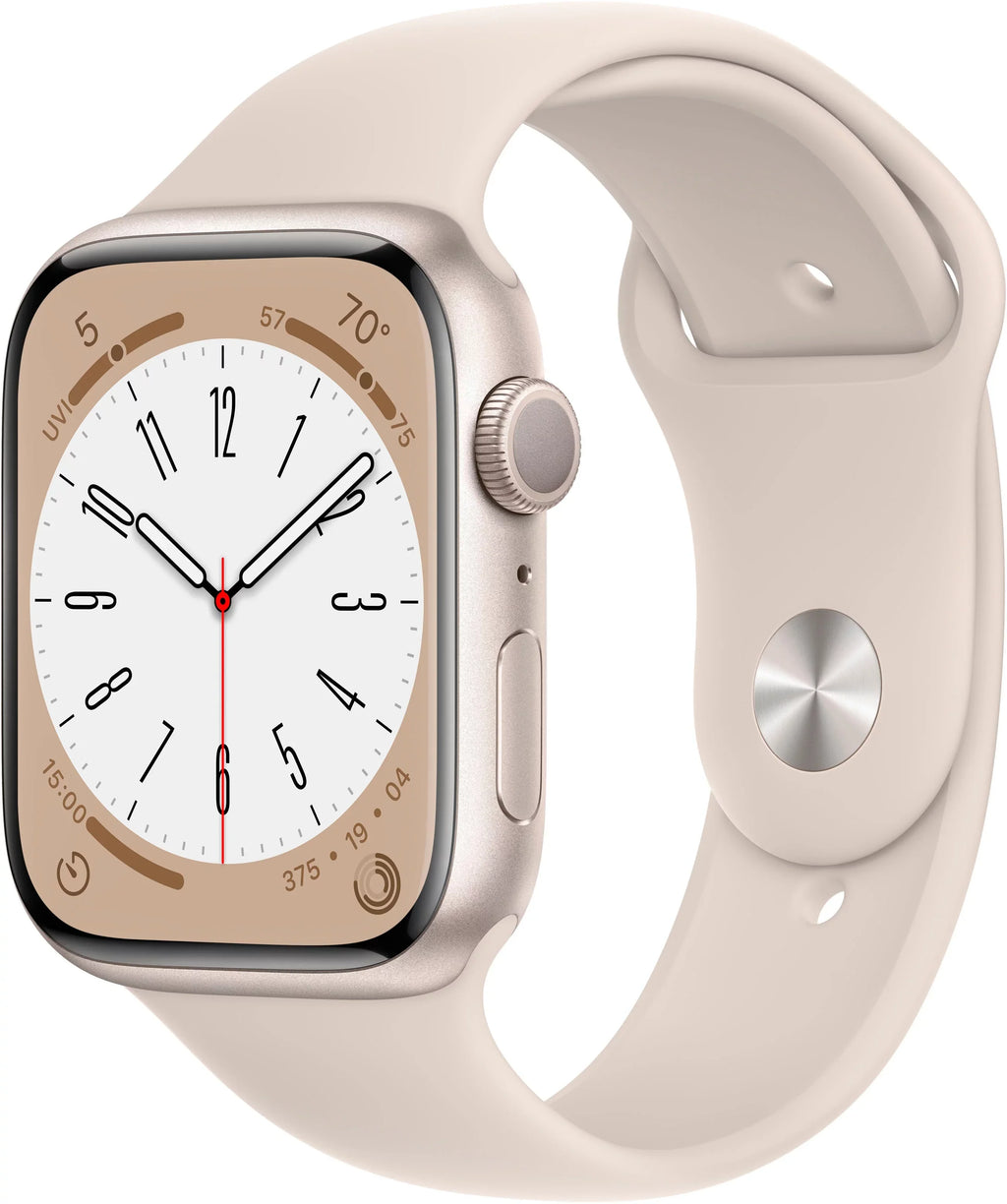 Restored Apple Watch Gen 8 Series 8 45mm Starlight Aluminum - Starlight Sport Band MNUQ3LL/A (Refurbished)