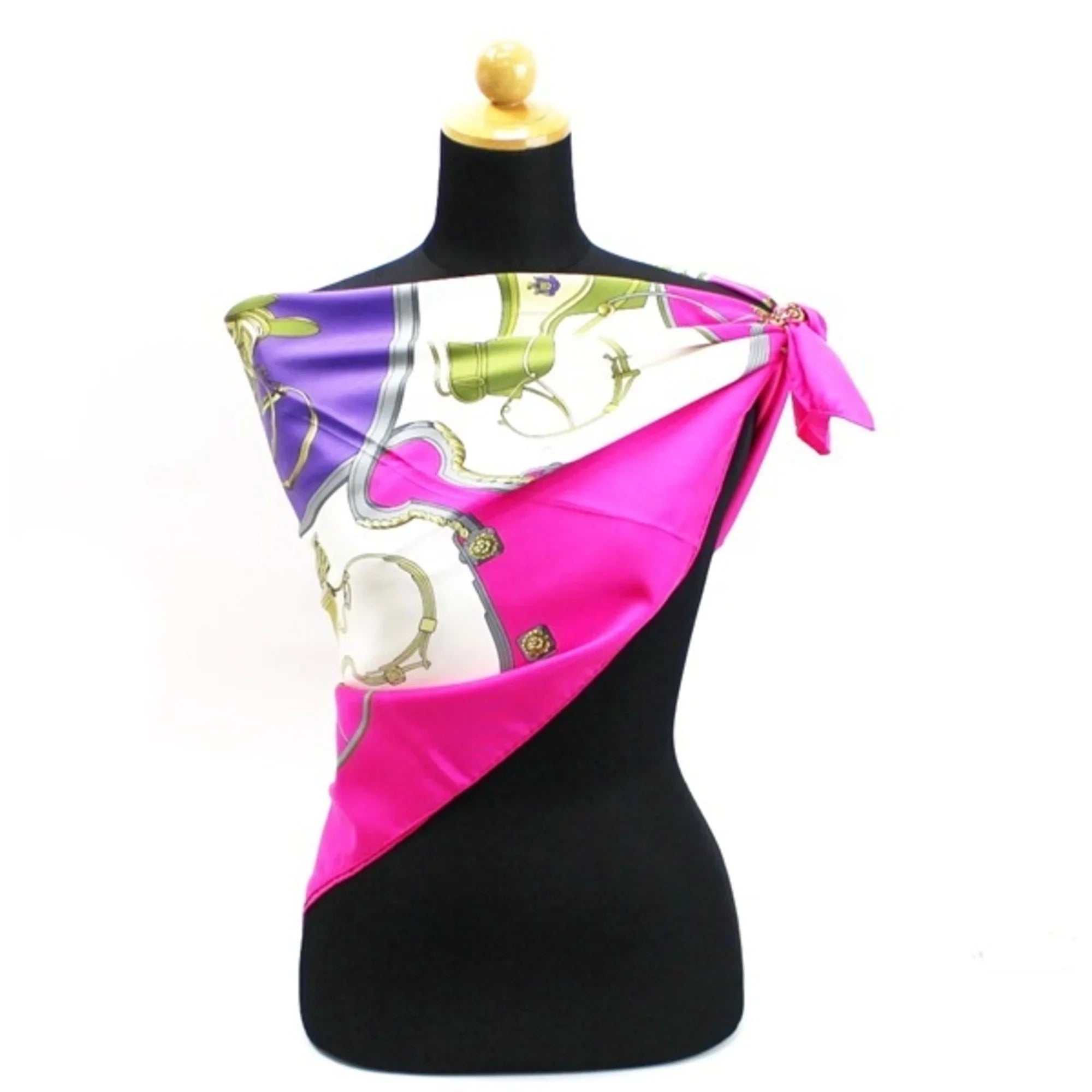 Pre-Owned Hermes Scarf Carre 90 "" Springs Pink  | For Ladies (Good)