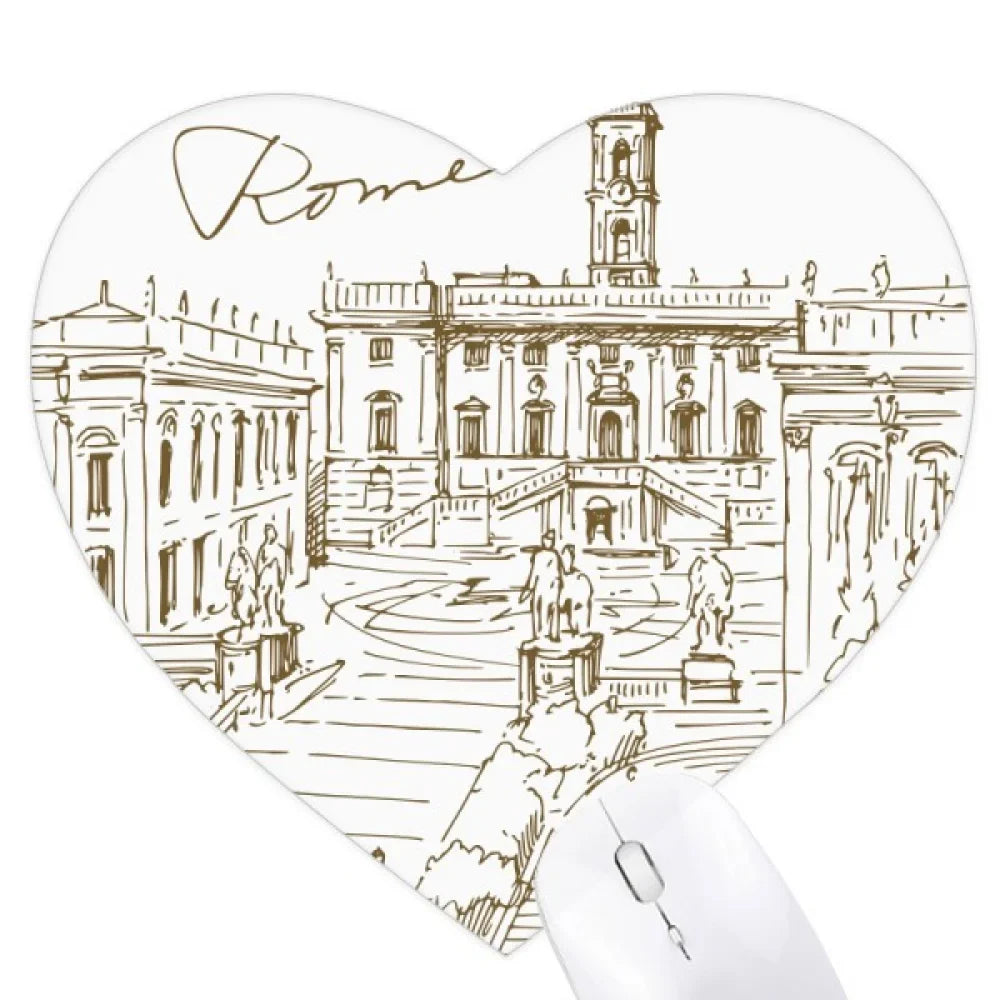 Fontana di Trevi Rome Fontana Landmark Heart Mousepad Rubber Mat Game Office