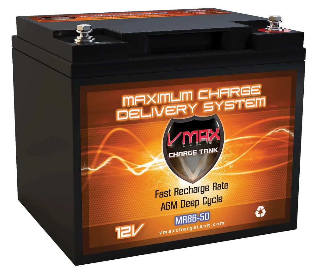 Vmaxtanks MR86-50 12V 50AH  Battery for Outsunny 12V Electric Fishing Boat 50lb Thrust Trolling Motor