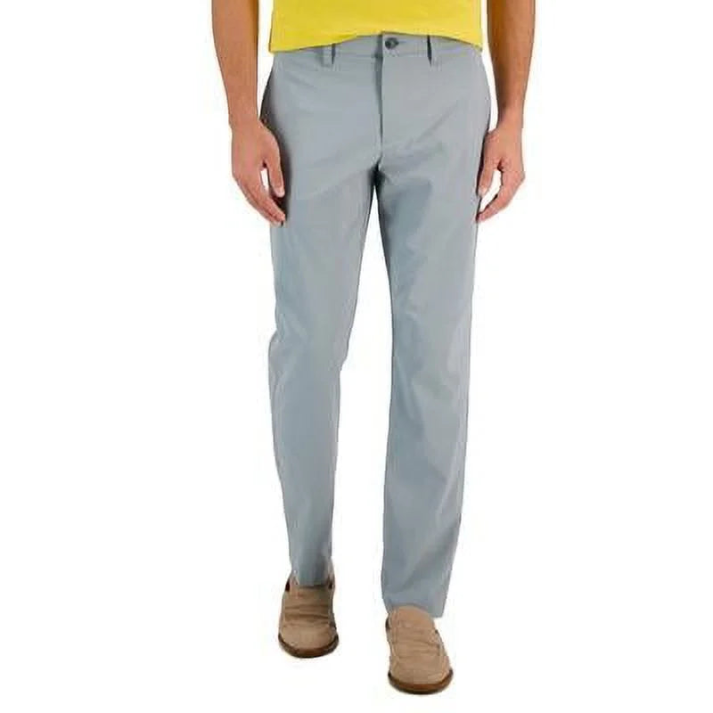 Perry Ellis Portfolio Men's Slim-Fit Solid Tech Pants in Monument Grey 38 x 32