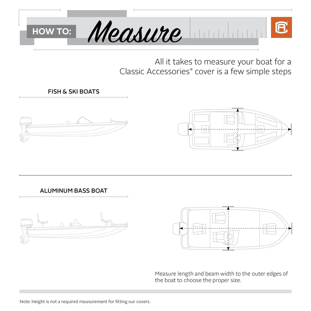 Classic Accessories Lunex -1™ Boat Cover, Fits Boats 16' - 18.5' L x 98" W, Trailerable Boat Cover with All-Weather Ripstop Fabric, Model C