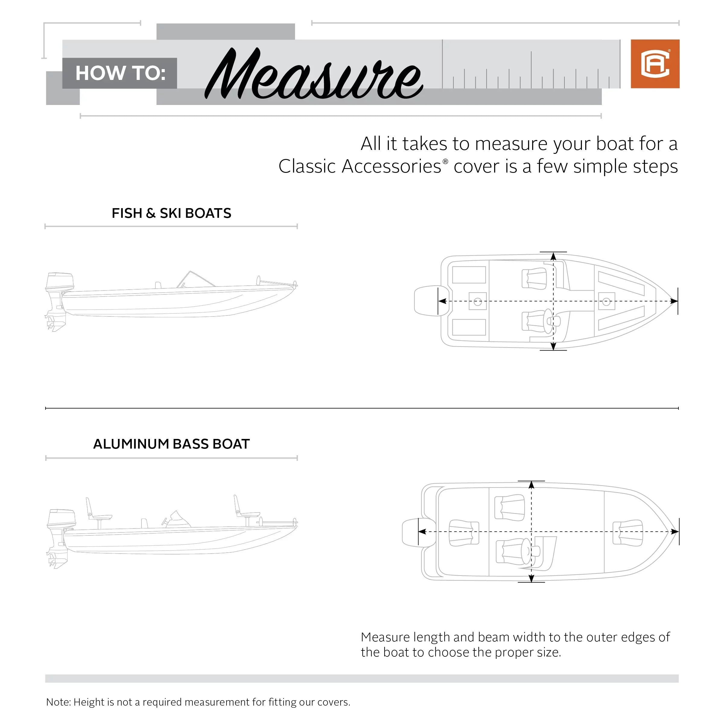 Classic Accessories Lunex -1™ Boat Cover, Fits Boats 16' - 18.5' L x 98" W, Trailerable Boat Cover with All-Weather Ripstop Fabric, Model C