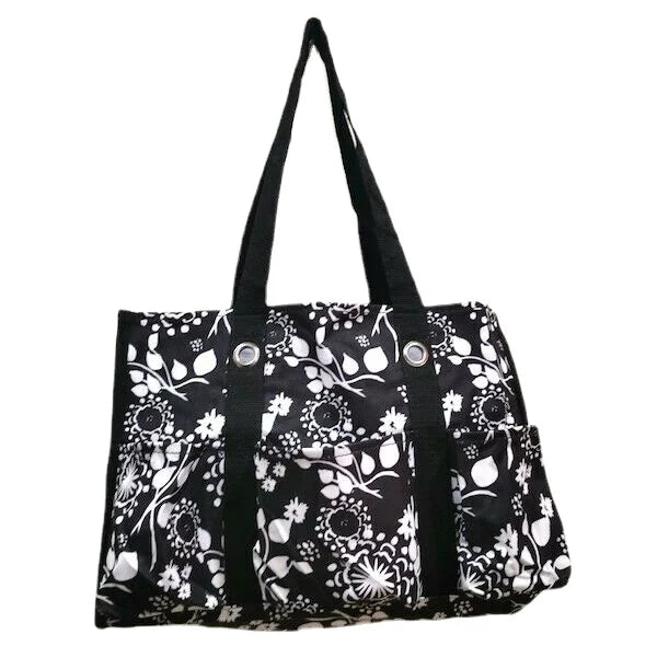 New Organizing Utility Picnic Lunch Mummy Tote 31 Gift Shoulder Bag In Black Brushstrokes