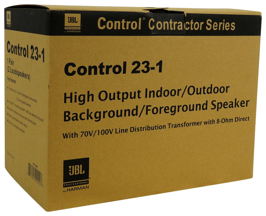 (6)  Control 23-1 Black 3" Indoor/Outdoor 70v Commercial Wall Speakers + Amp