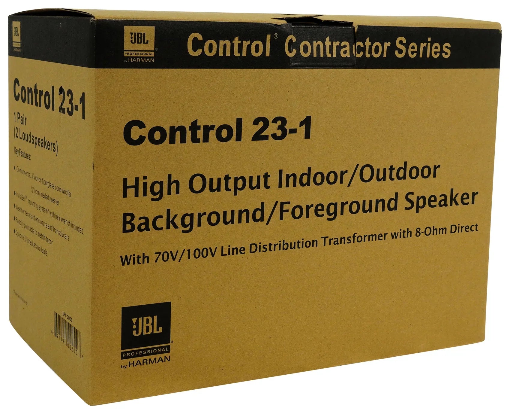 (6)  Control 23-1 Black 3" Indoor/Outdoor 70v Commercial Wall Speakers + Amp