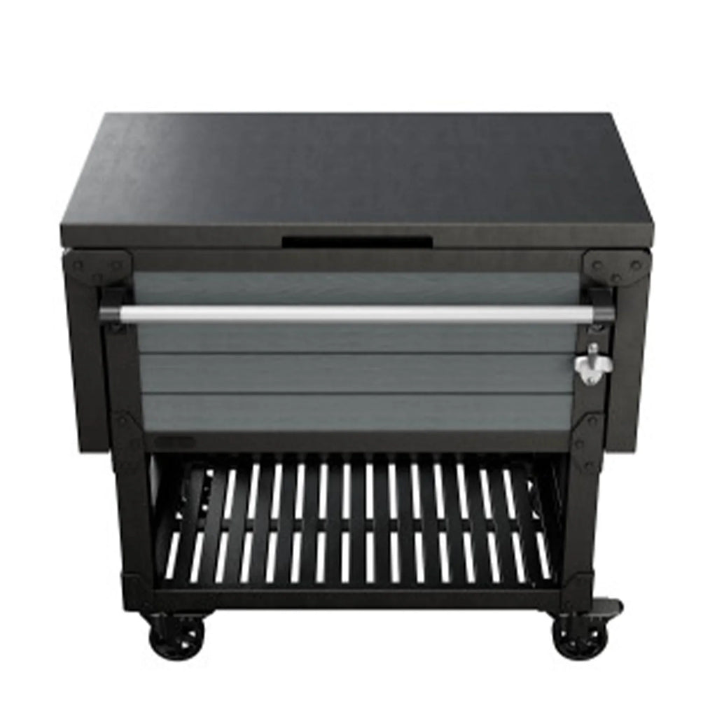 Keter Outdoor Patio Cooler Ice Chest Insulated Beverage Bar Cart, Gray