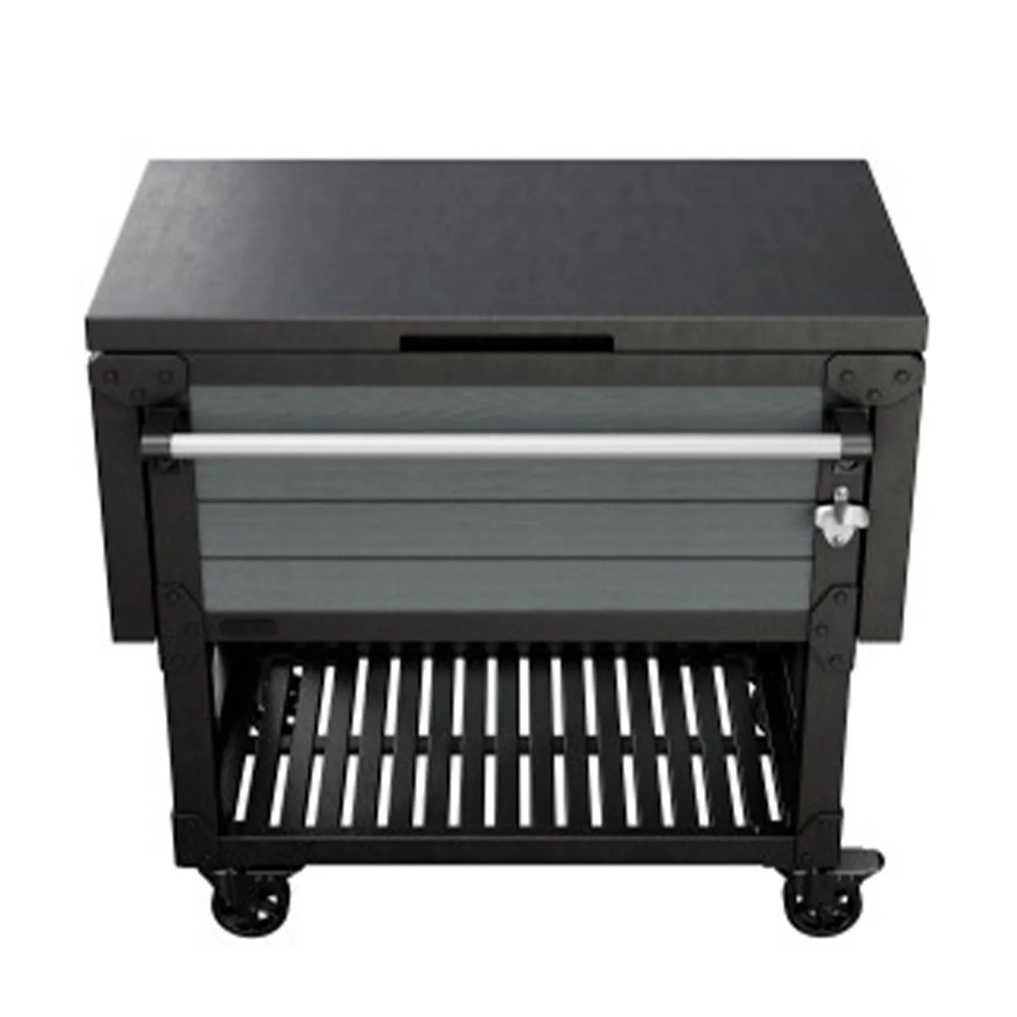 Keter Outdoor Patio Cooler Ice Chest Insulated Beverage Bar Cart, Gray