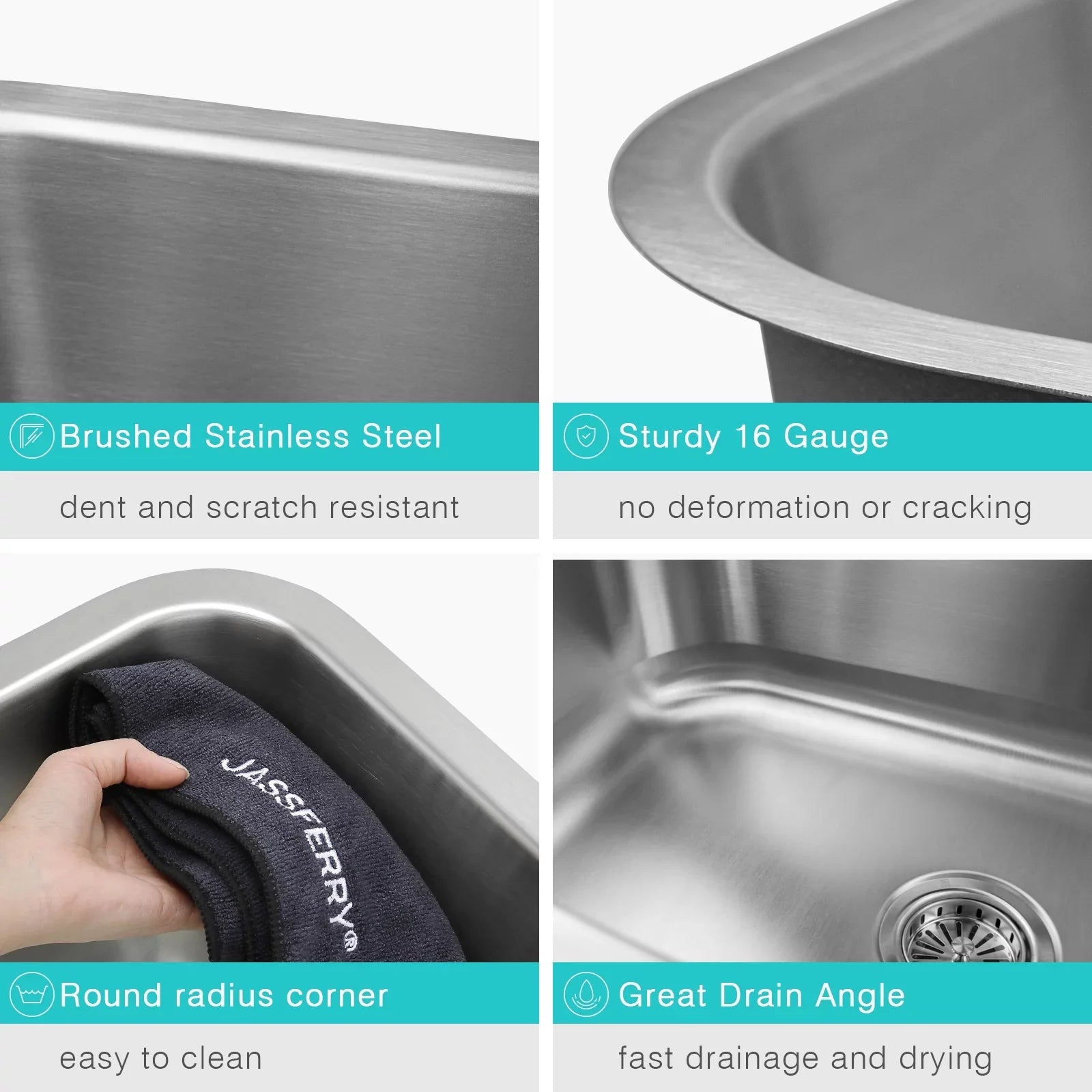 Undermount Kitchen Sink Single Bowl 30 Inch, 30", 16-gauge Stainless Steel