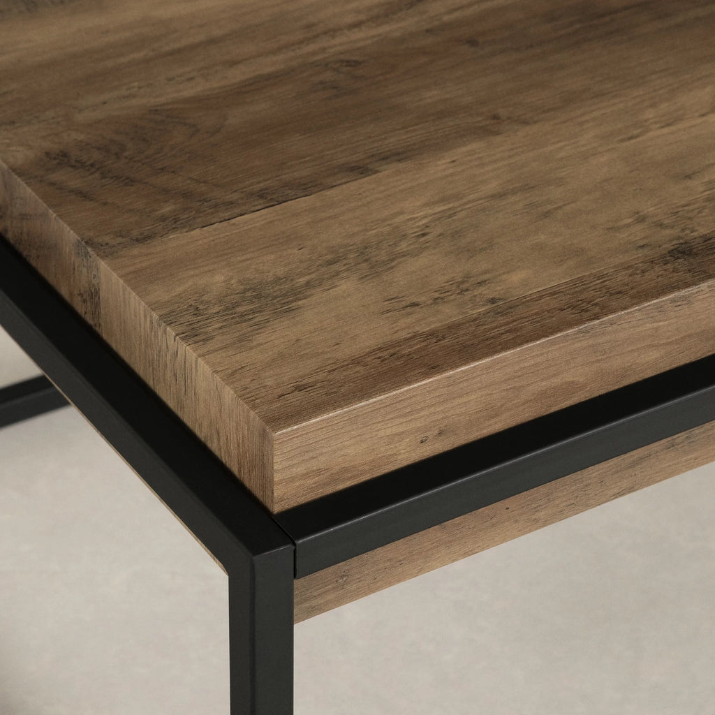 South Shore Mezzy, Urban Modern Industrial Coffee Table, Acacia Brown